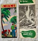 Lot 13 Vintage Travel Brochures Yellowstone Old West Trl Miami Howe Caverns