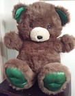 Vtg Dandee  24  Brown Teddy Precious W Green Satin  Ears Feet Soft Plush