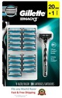 20 Gillette Mach3 8 4 Cartridges Blades Refill Shaver Razor Handle Fit M3 Turbo