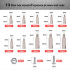 M3 Hex Carbon Steel Standoff 180 Pcs M3 Male Female Metric Thread Mount Spacer S