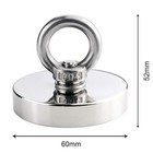 500 Lb Neodymium Fishing Magnet 2 36 Inch Heavy Duty Retrieval Eyebolt