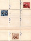 Stamps- Spain - Small Collection On Vintage Approval Page Remnants  c371 