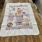Vintage Bucilla Animal Circus Quilted Cross Stitch Baby Blanket 32 In X 42 In