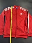 Adidas 3 Stripe Track Jacket Red Size Large 13-14 Yr Full Zip Sweatshirt New