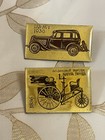 Vtg Set Of 6 Soviet Cars Pins Badges Niva Volga Moskvich Zil Gas M-1