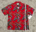 New Paradise Found Parrots Print Hawaiian Shirt Size Large