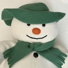 Vintage Eden Raymond Briggs The Snowman Plush 12    Green Hat Scarf