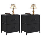 2pcs Nightstand End Table Side Table With 2 Fabric Drawers Bedside Table Bedroom