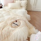 Bedding Set 3d Embroidery Flowers Lace Warm Duvet Cover Bed Sheet 2 Pillowslips