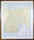 Vintage 1887 New Orleans Louisiana Map 11 x13  Old Antique Original Vieux Carre