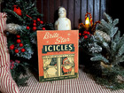 Adorable Old Primitive Retro Vintage Store Style Christmas Santa Icicles Sign