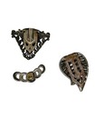 Lot Of 3 Vintage Shoe Clips 1980s Rhinestone Leaf   Geometric Designs Retro