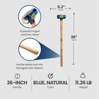 Estwing 8 Pound Head Hard Face Stake Sledge Hammer With 36 Inch Hickory Handle