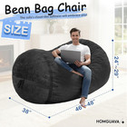 Giant 4ft Memory Foam Bean Bag Chair With Soft Faux Fur For Ultimate Comfort