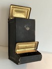 Vintage Tin Metal Match Stick Holder Wall Mount Rustic Farmhouse Decor Black