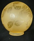 Vintage French  art Deco Etched Amber Glass Globe Ceiling Lamp Shade