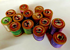 14 Vintage Wooden Spools Varigated Special Embroidery Thread -  Necchi -itay