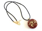Orgone Energy Pendant Necklace Golden Eye Of Horus   Red Jasper  Made In Usa