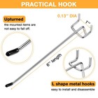 100 Pack 6 Inch Metal Display Pegboard Hooks Rubber Tipped Garage Tool Hangers