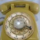 Vintage 70s Bell System Western Electric Yellow Rotary Dial Desk Telephone Works