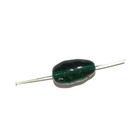 Emerald Swirl Oval Czech Pressed Glass Beads 20mm   pack Of 6 