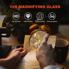 Vintage 10x Magnifying Glass Antique Brass Wood Handle Reading Loupe Tool