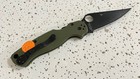 Spyderco Knife Cpm S30v Olive Handle Black Blade Folding Pocket Knife- - - - -