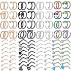 32pcs Nose Hoop Rings L Shaped Pin Studs Surgical Steel Piercing Jewelry Set 20g