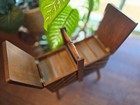 Super Cute Vintage Mid Century 3 Tier Wood Sewing Box With Supplies