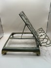 Ornate Brass Book Easel Bible Stand Cookbook Holder Display Adjustable Folding