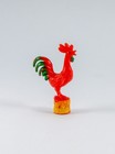 Vintage Crowing Rooster Figurine Collectable Hard Plastic On Stump 1960s