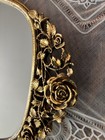 Vintage  Large Matson Gold Ormolu Ornate Flower Oval Vanity Mirror Made In Usa