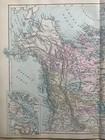 1891 Canada Hand Coloured Original Antique Map By G w  Bacon
