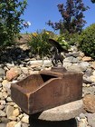 Antique Vintage Wood Cast Iron Horse Equestrian Shoe Shine Box Tool Holder Caddy