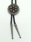 Vintage Native American Sterling Silver Multi-stone Bolo Tie By Emma Carviso