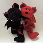 Ty Beanie Babies Plush Vintage Artdoll Demon Two Headed Bear Vintage Goth Decor