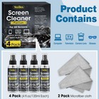 Screen Cleaner Spray 16oz  4oz X 4 Pack  - Tv   Computer Screen Cleaner With 2 M