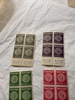 Israel- -1950- -sc  38-43-coins-24 Stamps On 6 Blocks W tabs-mint Gum Disturbed