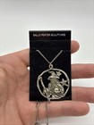 Gallo Pewter Sculptures Wizard With Crystal   Staff Necklace Vintage