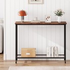33 5  Narrow Console Table  Small Entryway Table With Glass Shelf And Metal F   