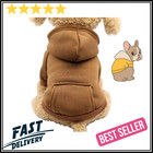 Warm Fleece Dog Hoodie With Hood   Pocket     Winter Pet Sweater Coat Outfit New  