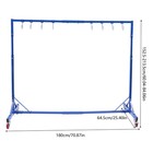 Adjustable Paint Rack 5-7ft 8 Hooks 240lb Capacity Steel Frame Lockable Casters