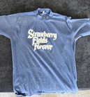 Vintage The Beatles Strawberry Fields Forever Shirt Small Distressed Paint 17x24