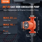 Vevor 007-f5-7ifc Hot Water Circulation Pump 110v 70w 23 Gpm Recirculating Pump