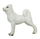 Bone China Shiken Japan Samoyed Porcelain White Dog Figurine Small 2 In Figurine