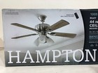 Hampton Bay Riley 44 In  Indoor Led Brushed Nickel Ceiling Fan New
