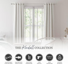 Kendall Knob Window Curtain Rod  Adjustable 48-86 Inch  Brushed Nickel