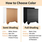Window Shades Blinds Cordless Self Adhesive Temporary Pleated Paper Blinds Doors