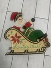 Bucilla Christmas Santa s Mail Card Holder Sequins Wall Hanging Completed C1970