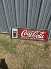 Vintage Coca-cola Metal Sign -            36    X 12    -    delicious And Refreshing   